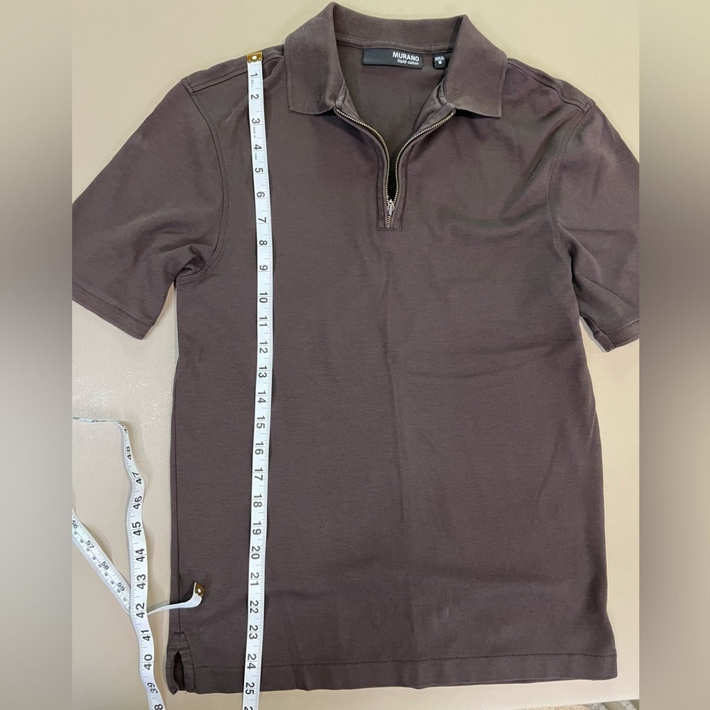 Murano Liquid Cotton Brown Polo Shirt Size S - Picture 6 of 7